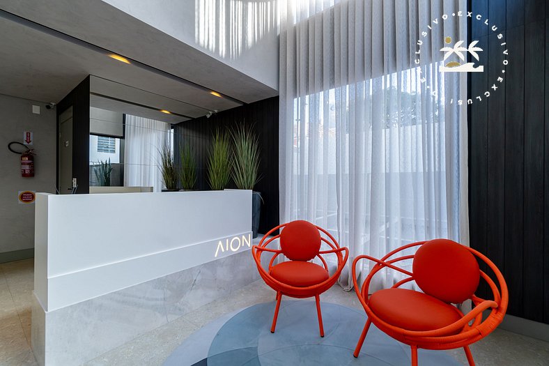 AION suítes 101 - Compacto e luxuoso Loft - Rooftop com pisc